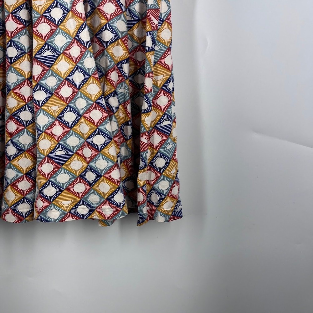 Effie's Heart Womens Geometric Sunburst Fit and Flare Dress Multicolor Large - Picture 8 of 13